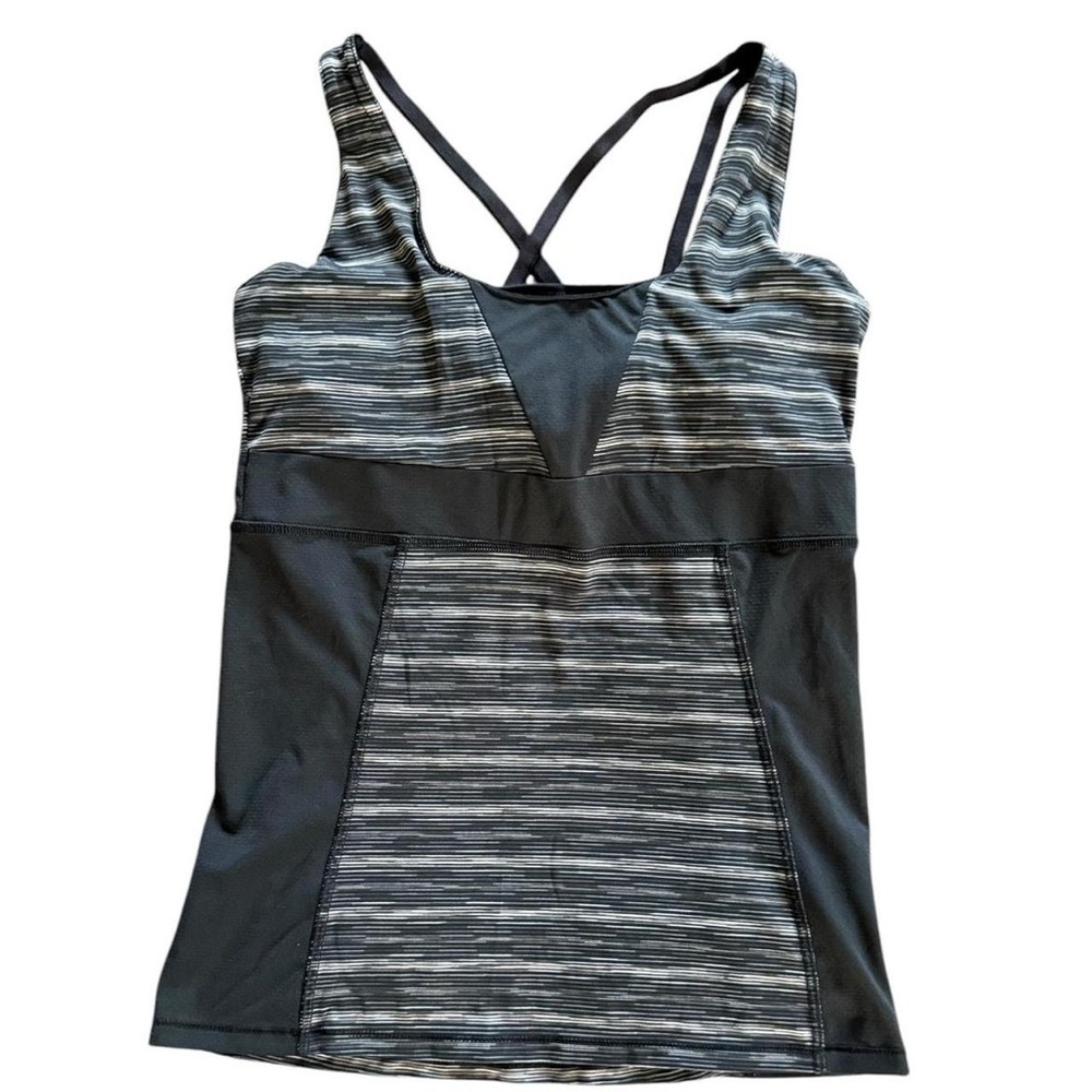 SkirtSports Gray and Black Fitted Asymmetrical Tank Top